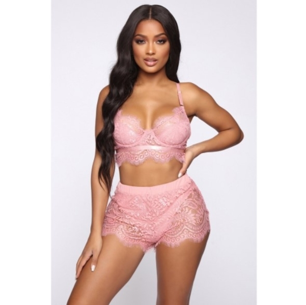 Dara Lacy Bra and Shorts Lingerie Set