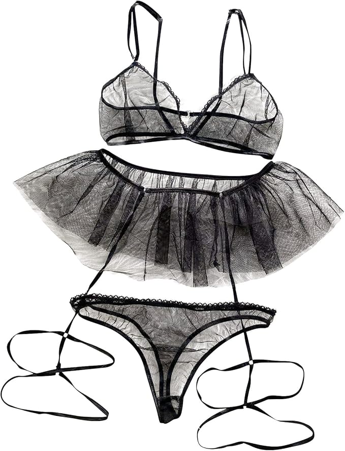 Amali Bra and Garter Lingerie Set