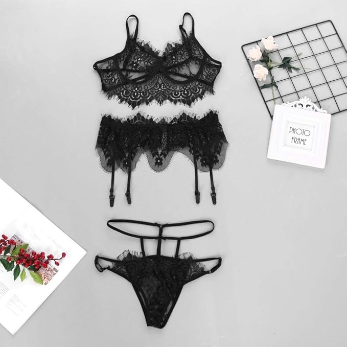 Haifa Bra and Garter Lingerie Set