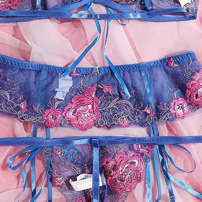 Maizah Bra and Garter Lingerie Set