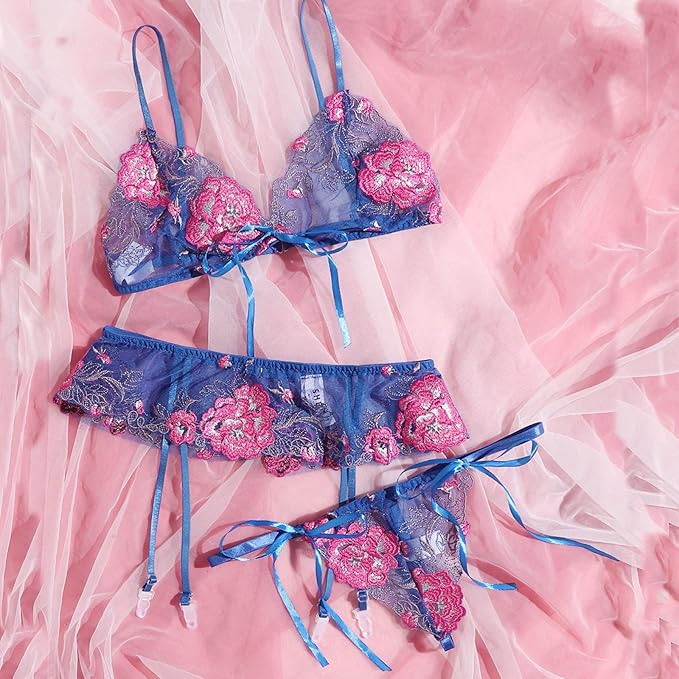 Maizah Bra and Garter Lingerie Set