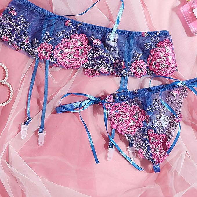 Maizah Bra and Garter Lingerie Set