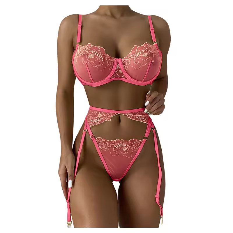 Gamila Bra and Garter Lingerie Set