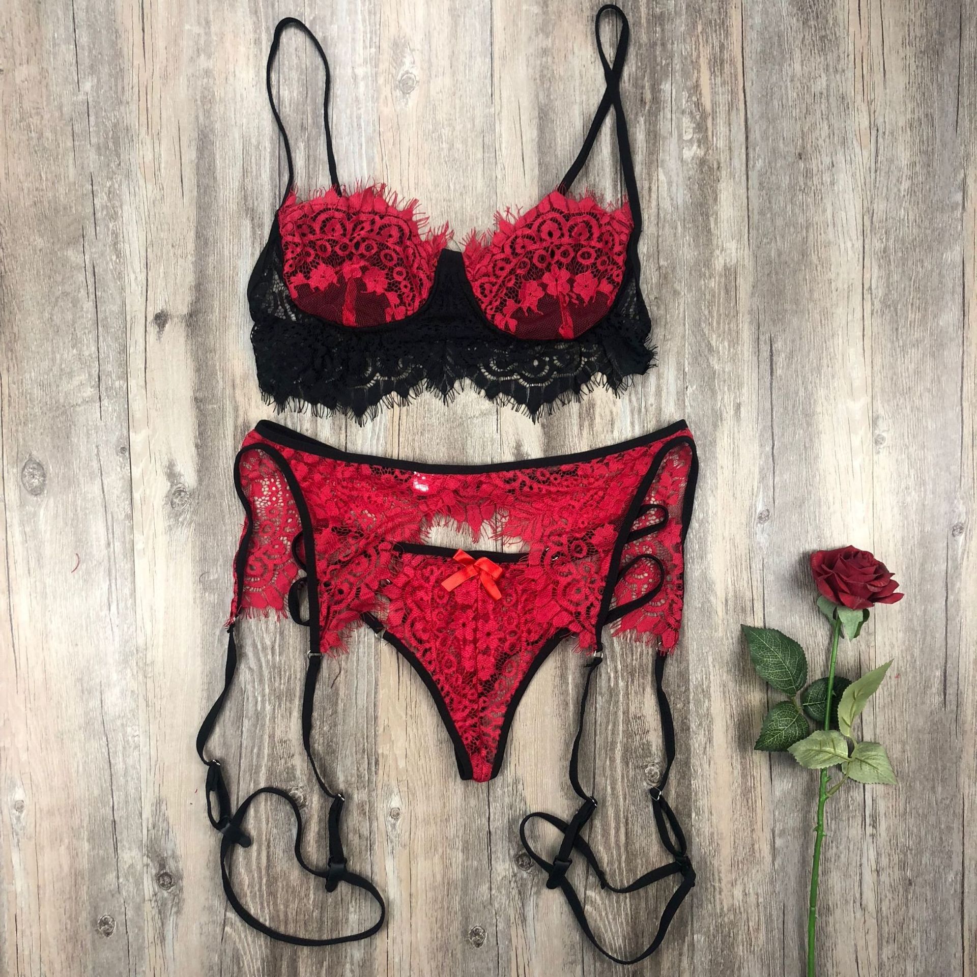 Hasina Bra And Garter Lingerie Set