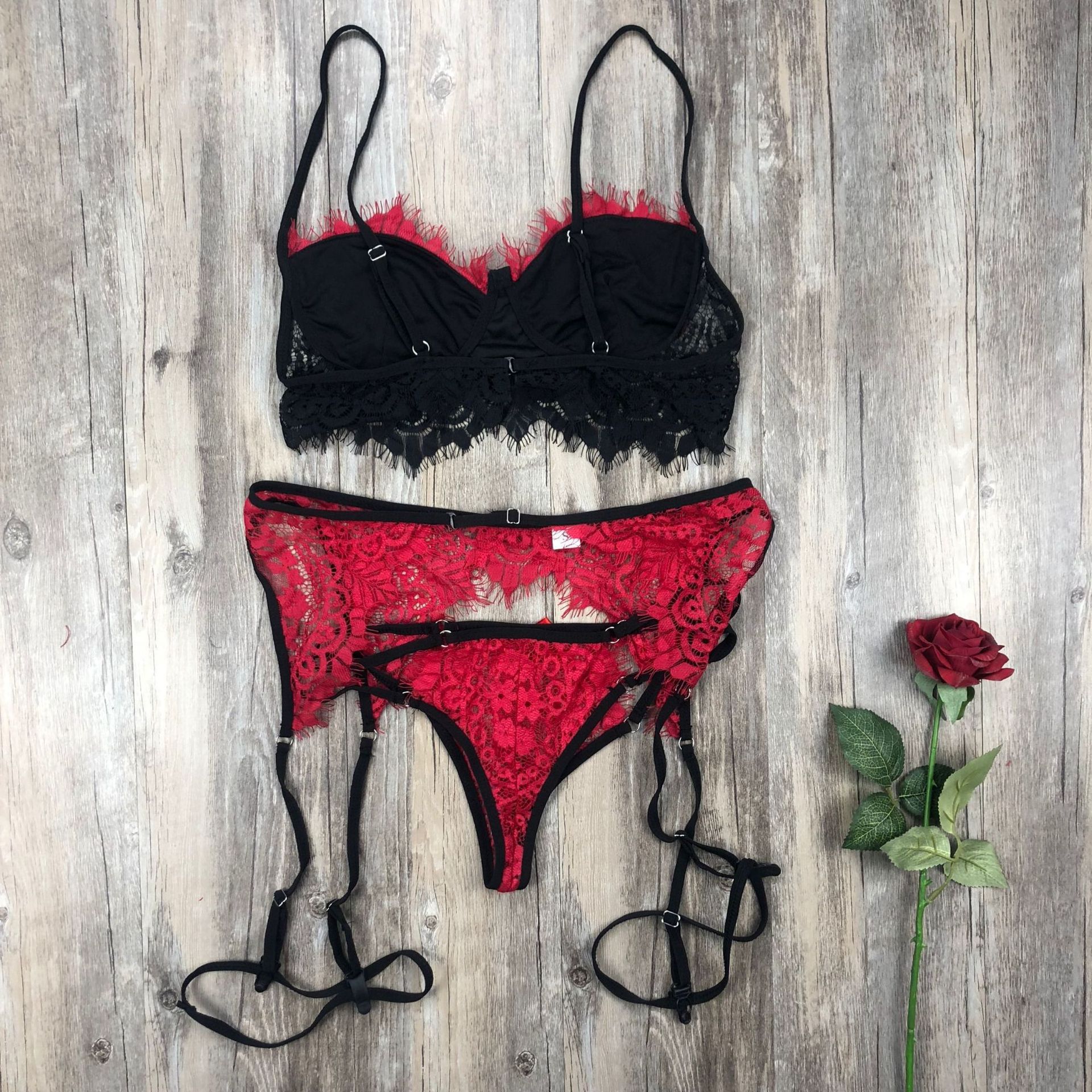 Hasina Bra And Garter Lingerie Set